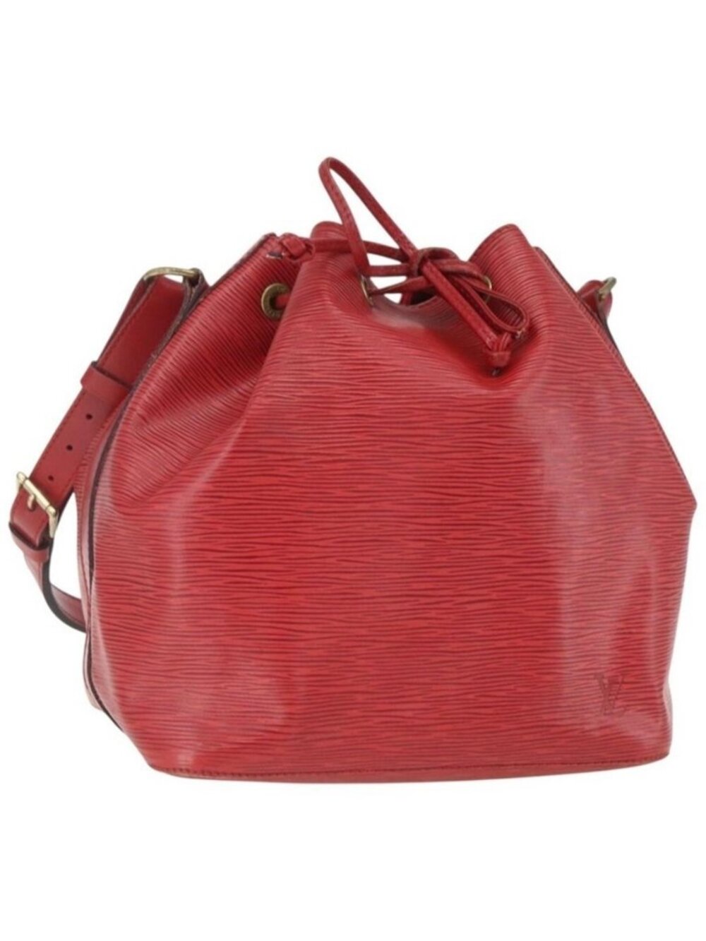 Authentic LOUIS VUITTON Epi Petit Noe Shoulder Bag Red M44107 LV